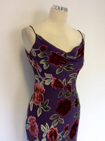 MONSOON PURPLE FLORAL PRINT STRAPPY DRESS SIZE 10