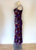 MONSOON PURPLE FLORAL PRINT STRAPPY DRESS SIZE 10