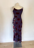 MONSOON PURPLE FLORAL PRINT STRAPPY DRESS SIZE 10