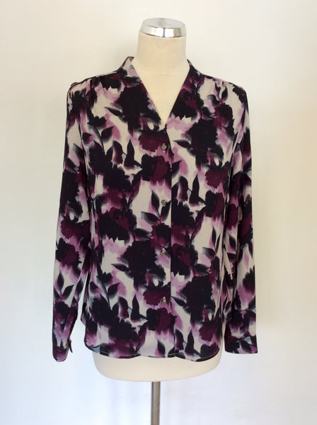 BRAND NEW EASTEX PURPLE FLORAL PRINT V NECK BLOUSE SIZE 10