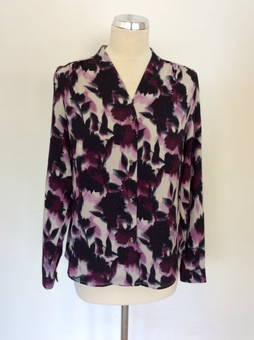BRAND NEW EASTEX PURPLE FLORAL PRINT V NECK BLOUSE SIZE 10