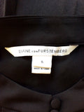 DIANE VON FURSTENBERG BLACK SILK BLOUSE SIZE 8