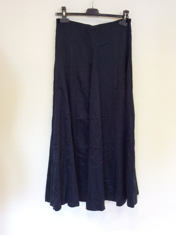 JIGSAW DARK BLUE SILK & COTTON LONG SKIRT SIZE 10