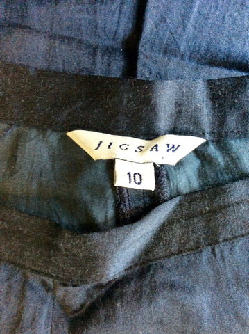 JIGSAW DARK BLUE SILK & COTTON LONG SKIRT SIZE 10