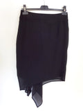 REISS RUBINA BLACK DRAPED ASYMETRIC SKIRT SIZE 10