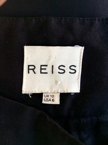 REISS RUBINA BLACK DRAPED ASYMETRIC SKIRT SIZE 10