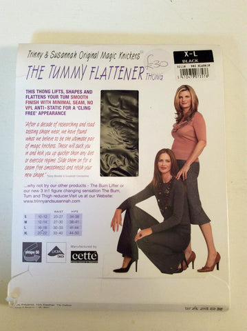 BRAND NEW TRINNY & SUSANNAH BLACK TUMMY FLATTENING THONG SIZE XL