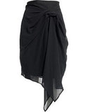 REISS RUBINA BLACK DRAPED ASYMETRIC SKIRT SIZE 10