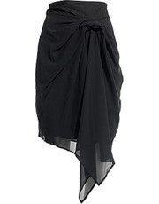 REISS RUBINA BLACK DRAPED ASYMETRIC SKIRT SIZE 10