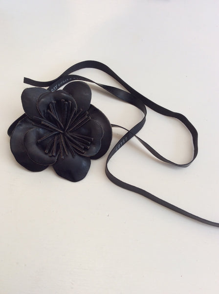 DAY BY BIRGER ET MIKKELSEN BLACK LEATHER TIE CHOKER