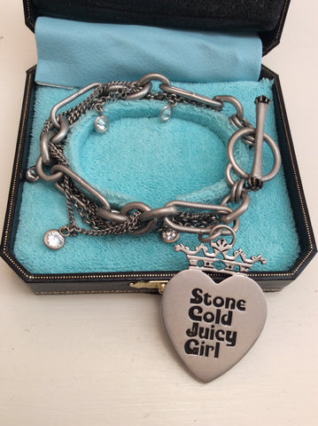 JUICY COUTURE CHAIN BRACELET WITH HANGING HEART