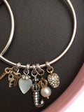 BRAND NEW JUICY COUTURE SILVER HOOP EARRING WITH HANGING PENDANTS