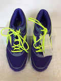 BRAND NEW REEBOK PURPLE & NEON YELLOW DMX RIDE RUNNING TRAINERS SIZE 7.5/41