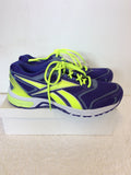 BRAND NEW REEBOK PURPLE & NEON YELLOW DMX RIDE RUNNING TRAINERS SIZE 7.5/41