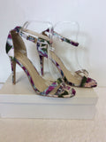 BRAND NEW M MULTI COLOURED FLORAL PRINT STRAPPY SANDALS SIZE 6/39