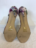 BRAND NEW M MULTI COLOURED FLORAL PRINT STRAPPY SANDALS SIZE 6/39