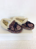 NEW CREWCUT GIRLS GLITTER MOCCASIN SLIPPERS SIZE 1