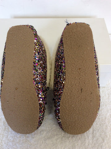 NEW CREWCUT GIRLS GLITTER MOCCASIN SLIPPERS SIZE 1