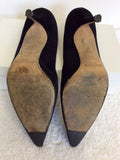 JIMMY CHOO BLACK SUEDE CUT OUT DETAIL HEELS SIZE 7.5/41.5