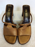 BORGIO DEGLIULIVI BRONZE LEATHER HEELED MULES SIZE 7.5/41