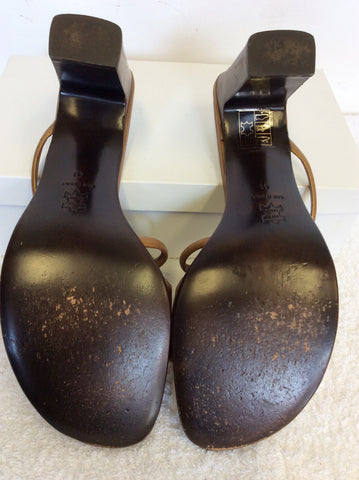 BORGIO DEGLIULIVI BRONZE LEATHER HEELED MULES SIZE 7.5/41