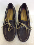 ROCKPORT DARK BLUE LEATHER MOCCASIN SHOES SIZE 11.5/46.5