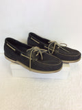 ROCKPORT DARK BLUE LEATHER MOCCASIN SHOES SIZE 11.5/46.5