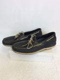 ROCKPORT DARK BLUE LEATHER MOCCASIN SHOES SIZE 11.5/46.5