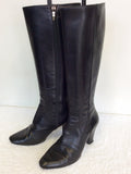 HOBBS BLACK LEATHER KNEE LENGTH BOOTS SIZE 6/39