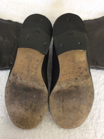 JIGSAW DARK BROWN ALL LEATHER BUCKLE TRIM BOOTS SIZE 5/38