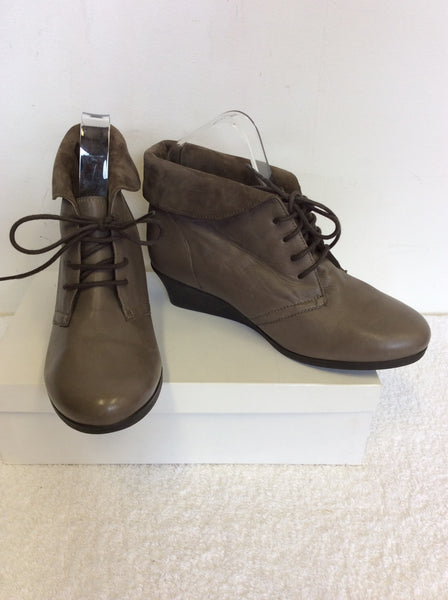 BRAND NEW VAN DAL BROWN LEATHER & SUEDE LACE UP BOOTS SIZE 4.5/37.5
