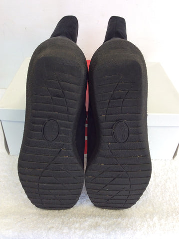 ROHDE BLACK SUEDE WEDGE HEEL ANKLE BOOTS SIZE 6.5/40