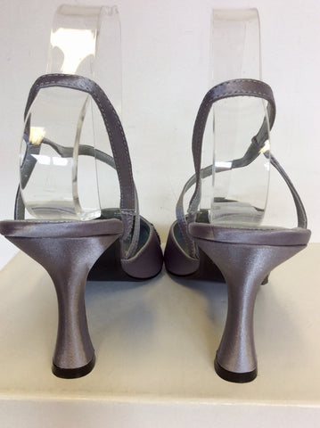 BRAND NEW SF SILVER SATIN BEADED SPECIAL OCCASION HEELS SIZE 5/38