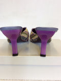 JANE SHILTON BOMBAY LILAC EMBELLISHED HEELED MULES & MATCHIN BAG SIZE 7/40