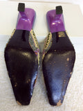 JANE SHILTON BOMBAY LILAC EMBELLISHED HEELED MULES & MATCHIN BAG SIZE 7/40