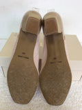KINLOCH PALE PINK LEATHER BUCKLE TRIM SLINGBACK HEELS SIZE 7/40