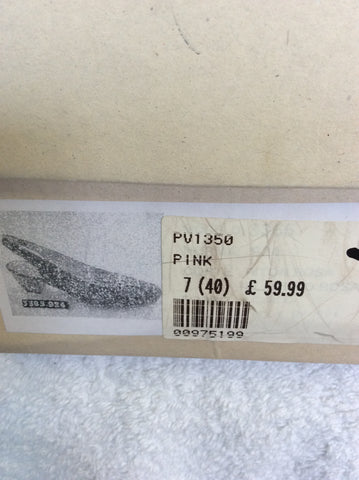 KINLOCH PALE PINK LEATHER BUCKLE TRIM SLINGBACK HEELS SIZE 7/40