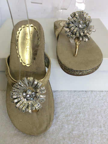 BRAND NEW JUICY COUTURE SILVER TOE POST FLIP FLOPS SIZE 1.5