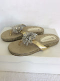 BRAND NEW JUICY COUTURE SILVER TOE POST FLIP FLOPS SIZE 1.5