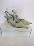 MINOSA PALE GRINT BEADED TRIM SLINGBACK HEELS SIZE 7/40