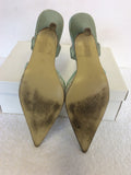 MINOSA PALE GRINT BEADED TRIM SLINGBACK HEELS SIZE 7/40