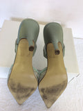 MINOSA PALE GRINT BEADED TRIM SLINGBACK HEELS SIZE 7/40