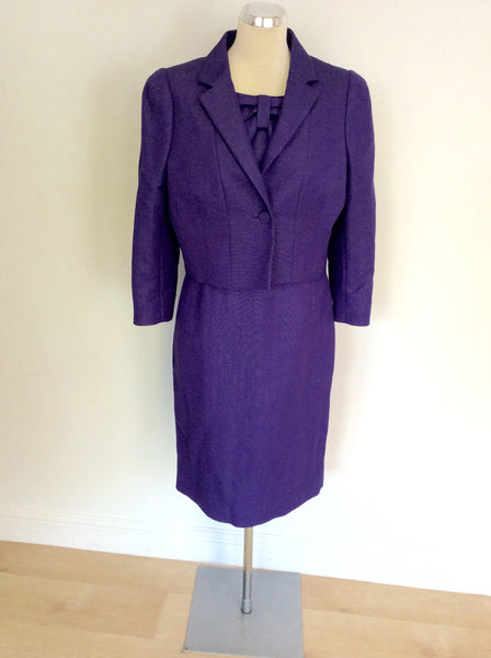 HOBBS INVITATION PURPLE PENCIL DRESS & JACKET SUIT SIZE 14