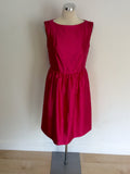 BRAND NEW MAX MARA HOT PINK COTTON & SILK DRESS & JACKET SUIT SIZE 10