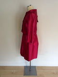 BRAND NEW MAX MARA HOT PINK COTTON & SILK DRESS & JACKET SUIT SIZE 10
