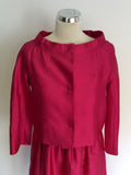 BRAND NEW MAX MARA HOT PINK COTTON & SILK DRESS & JACKET SUIT SIZE 10