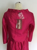 BRAND NEW MAX MARA HOT PINK COTTON & SILK DRESS & JACKET SUIT SIZE 10