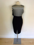 COAST SILVER GREY SILK TOP & BLACK SKIRT DRESS SIZE 10