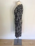 GHOST BLACK & WHITE PRINT WRAP DRESS SIZE 16