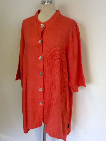 SARAH SANTOS CORAL OVERSIZE LINEN TOP SIZE M